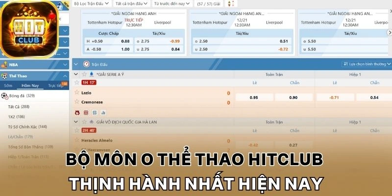 Bộ môn O thể thao Hitclub thịnh hành nhất hiện nay