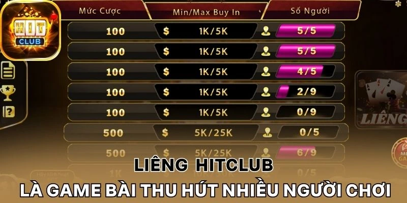 Liêng Hitclub là game bài thu hút nhiều người chơi
